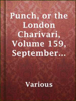 cover image of Punch, or the London Charivari, Volume 159, September 22, 1920